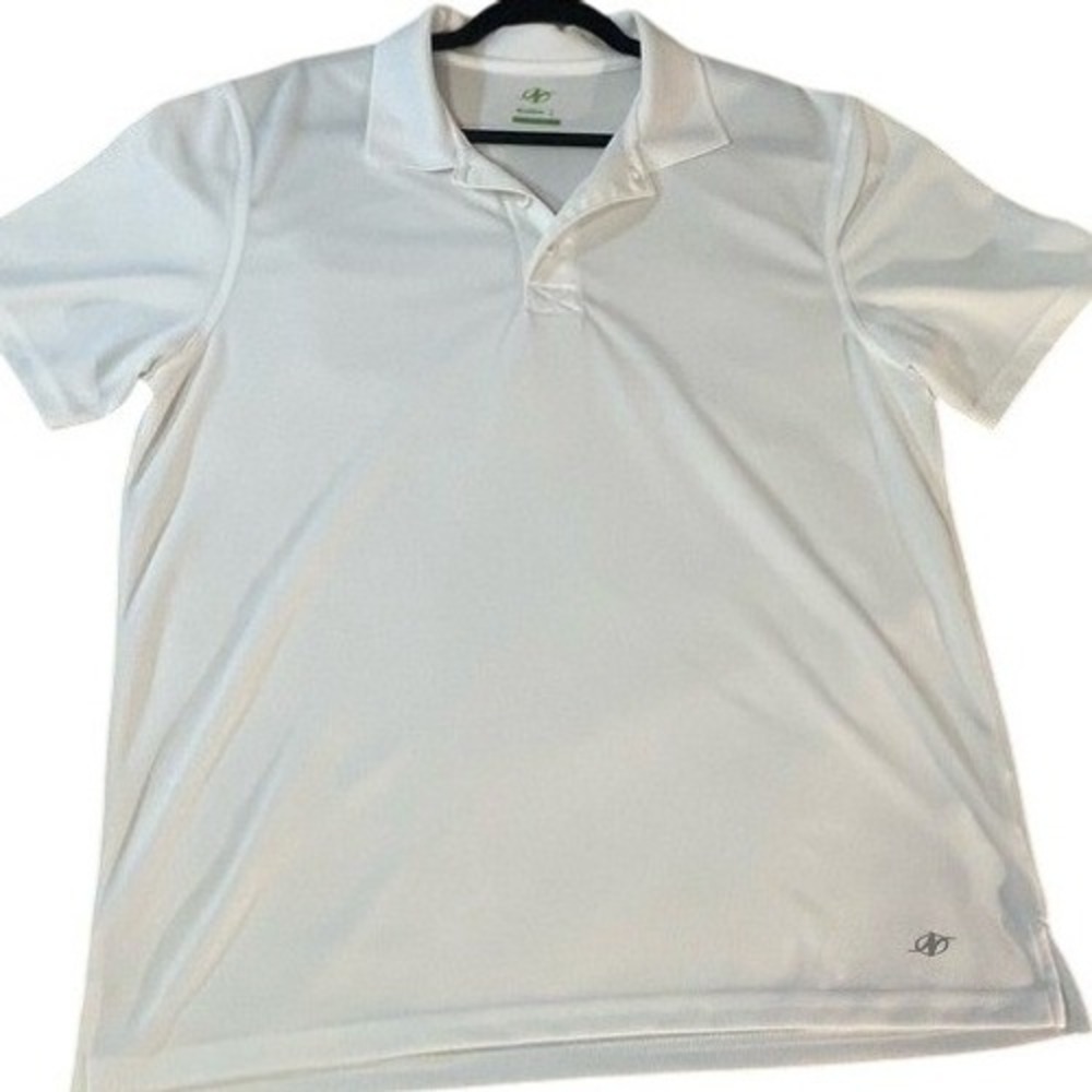 NordicTrack Men's White Athletic Fit Polo Golf Shirt Size Large